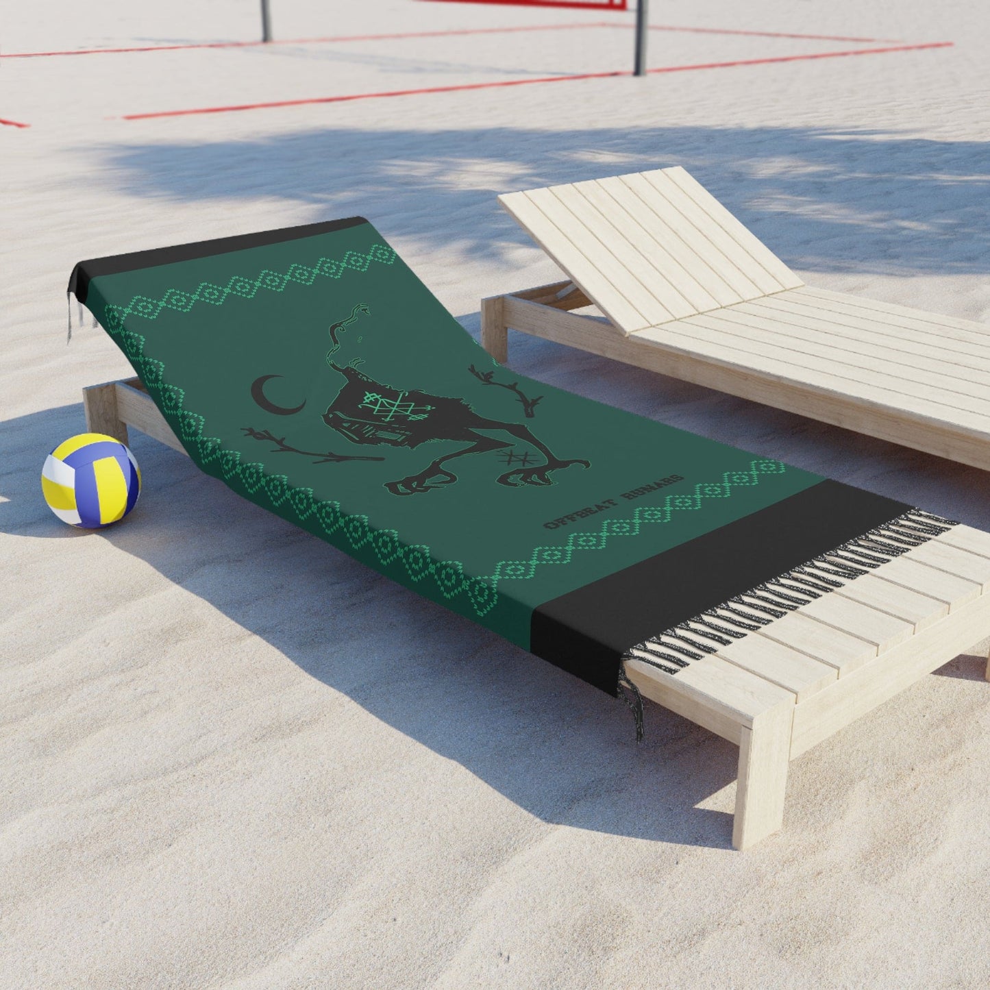 Serviette de plage Boho de la cabane Baba Yaga sur des pattes de poulet