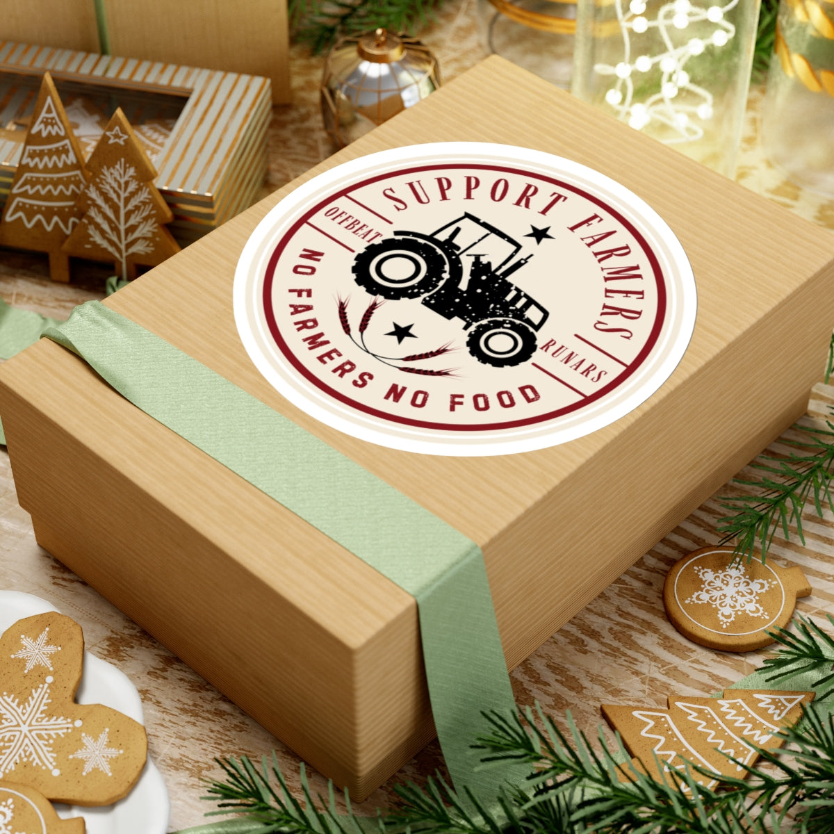 Soutenez les agriculteurs Autocollants vintage Kiss-Cut ᚾ THE OFFBEAT RUNARS CO.