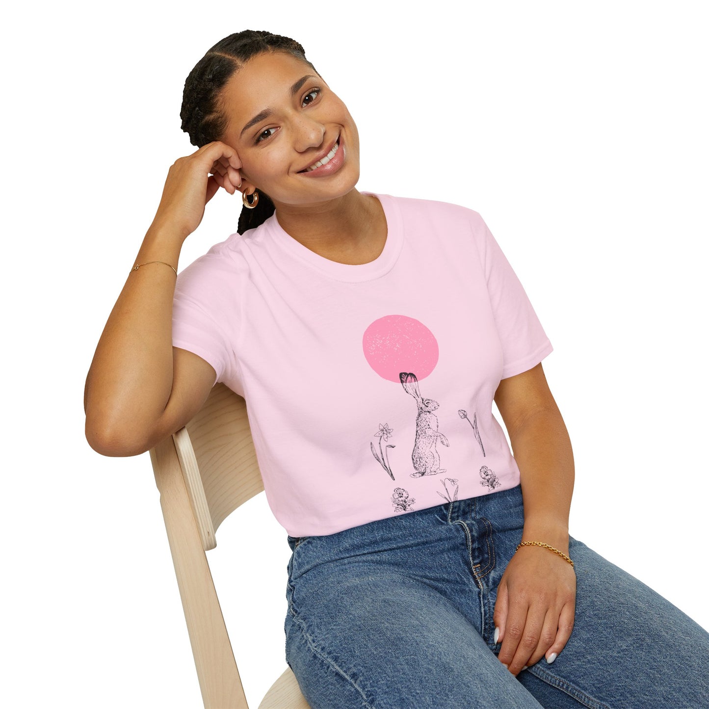 Sous la lune rose T-shirt softstyle unisexe