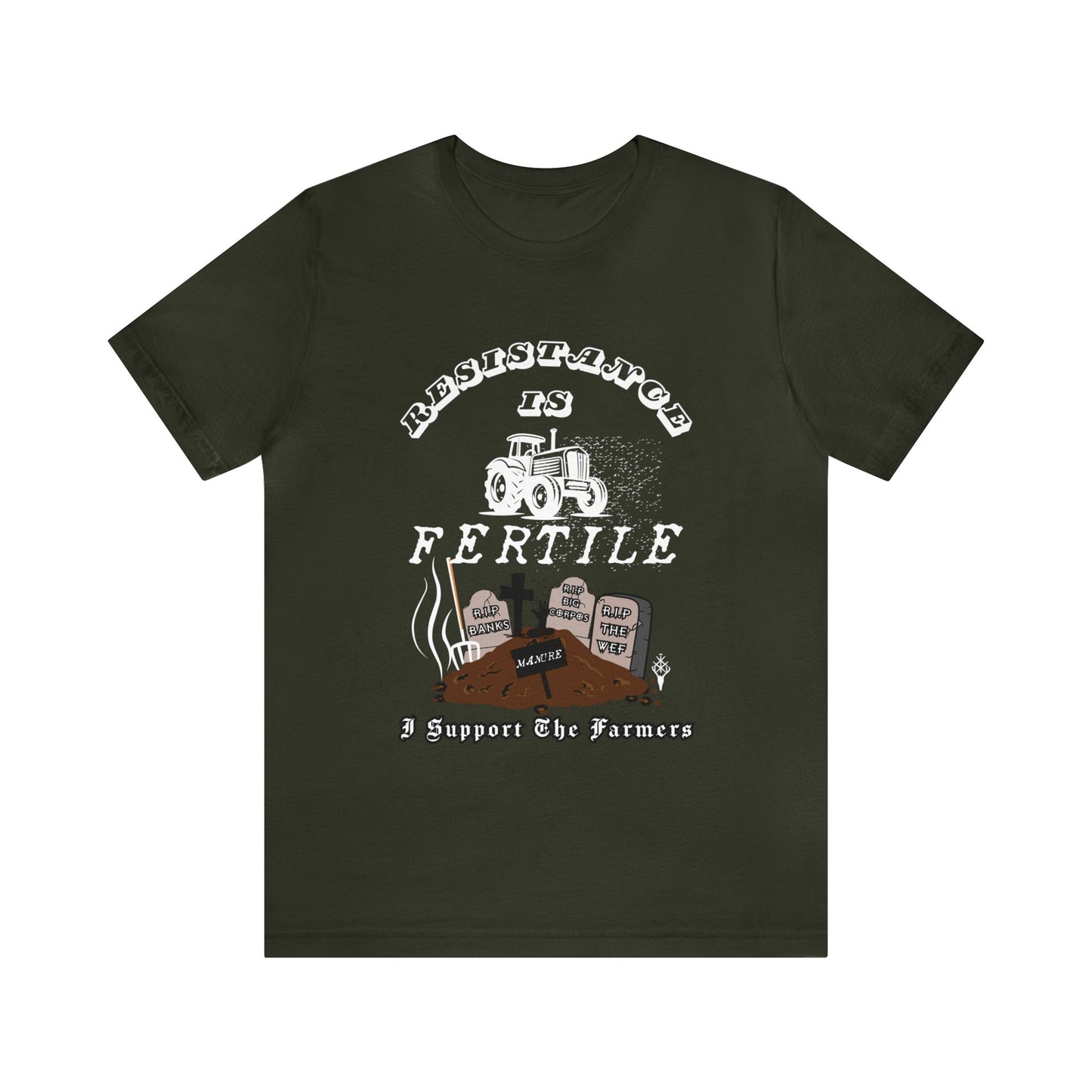 Resistance is Fertile 2 ᚾ I Support The Farmers ᚾ THE OFFBEAT RUNARS CO. ᚾ Unisex Jersey Short Sleeve Tee