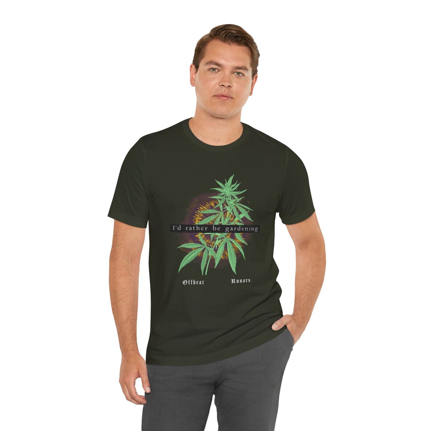 I'd rather be gardening ᚾ THE OFFBEAT RUNARS CO. Unisex Jersey Short Sleeve Tee
