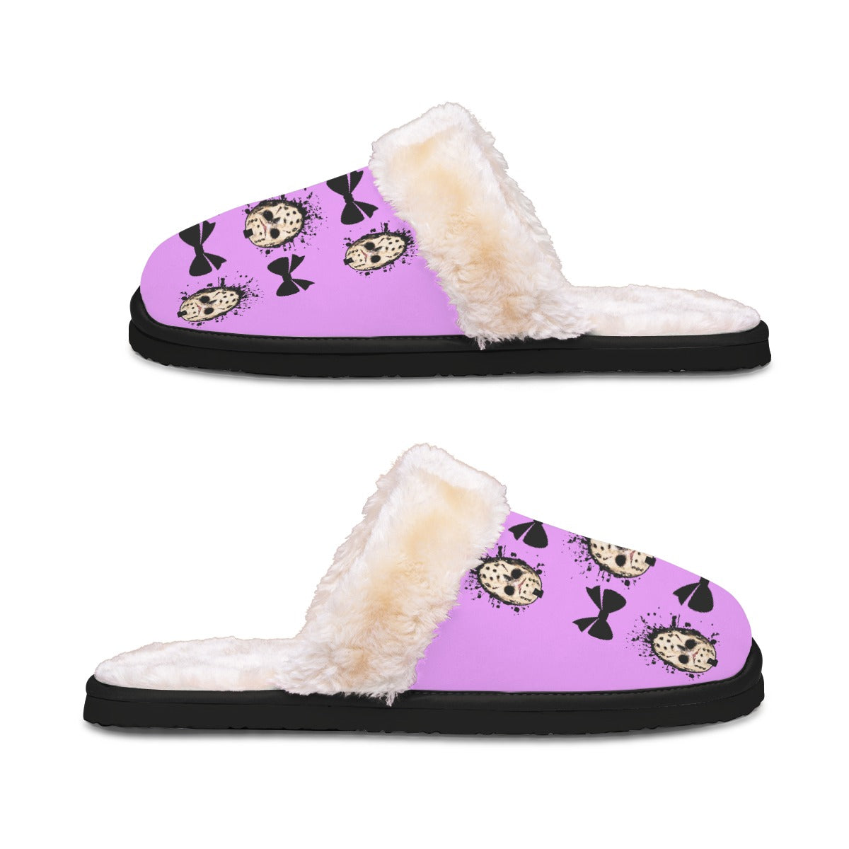 Chaussons en peluche pour femmes Jason et nœuds papillon