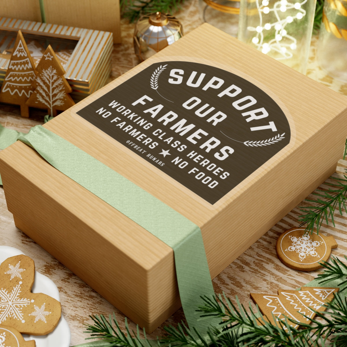 Apoye a nuestros agricultores Pegatinas troqueladas de héroes de la clase trabajadora ᚾ THE OFFBEAT RUNARS CO.