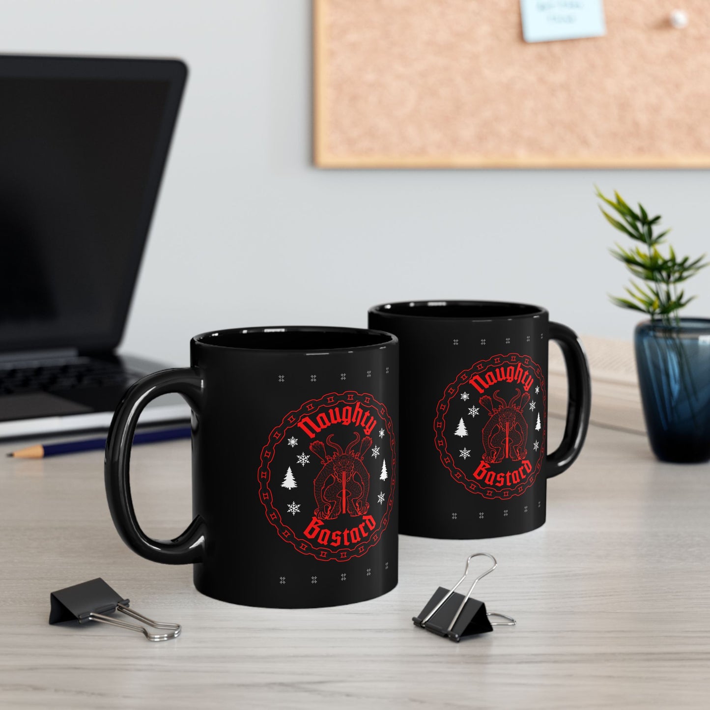 Naughty Bastard Krampus Black Mug