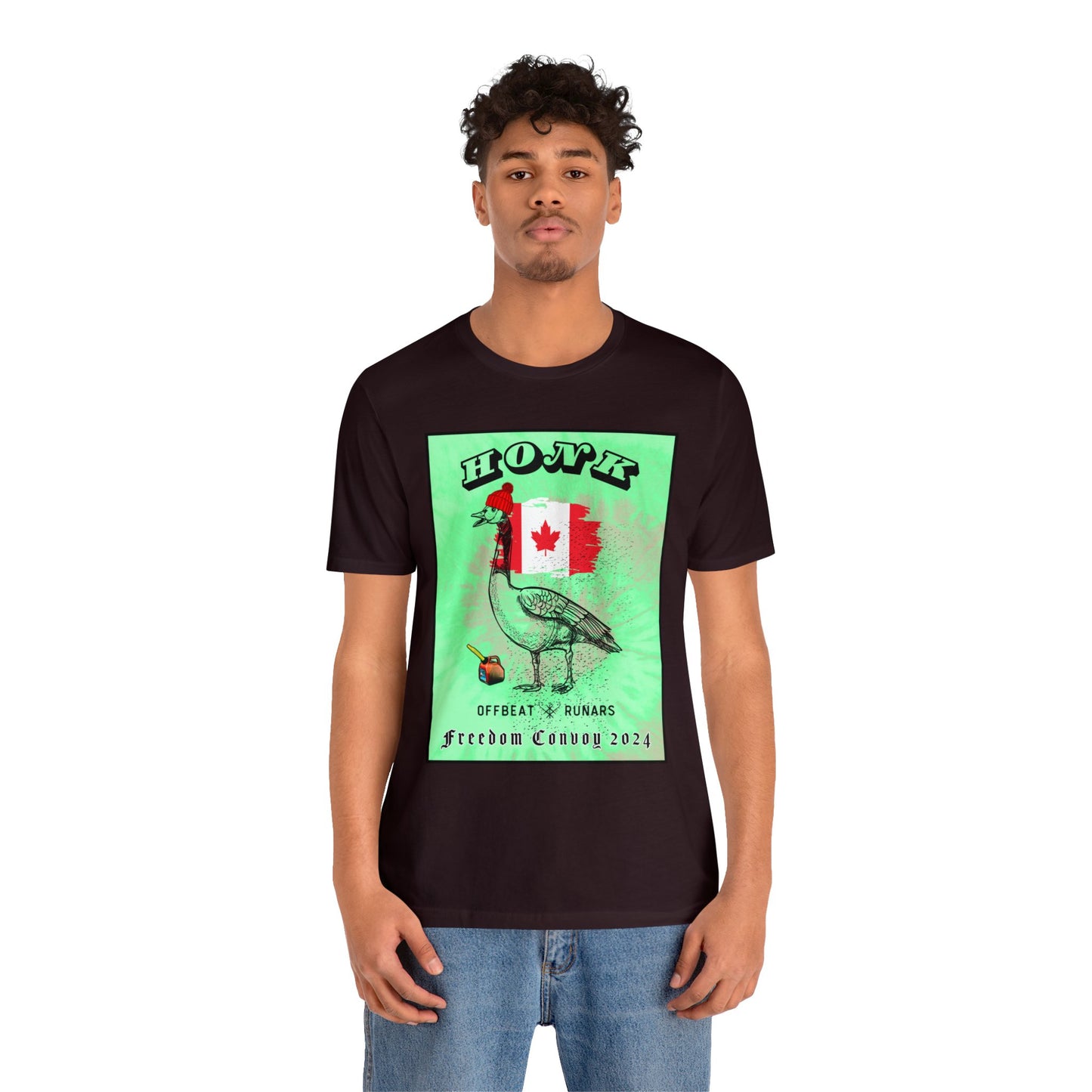 HONK Canadian Goose Poster ᚾ THE OFFBEAT RUNARS CO. Unisex Jersey Short Sleeve Tee