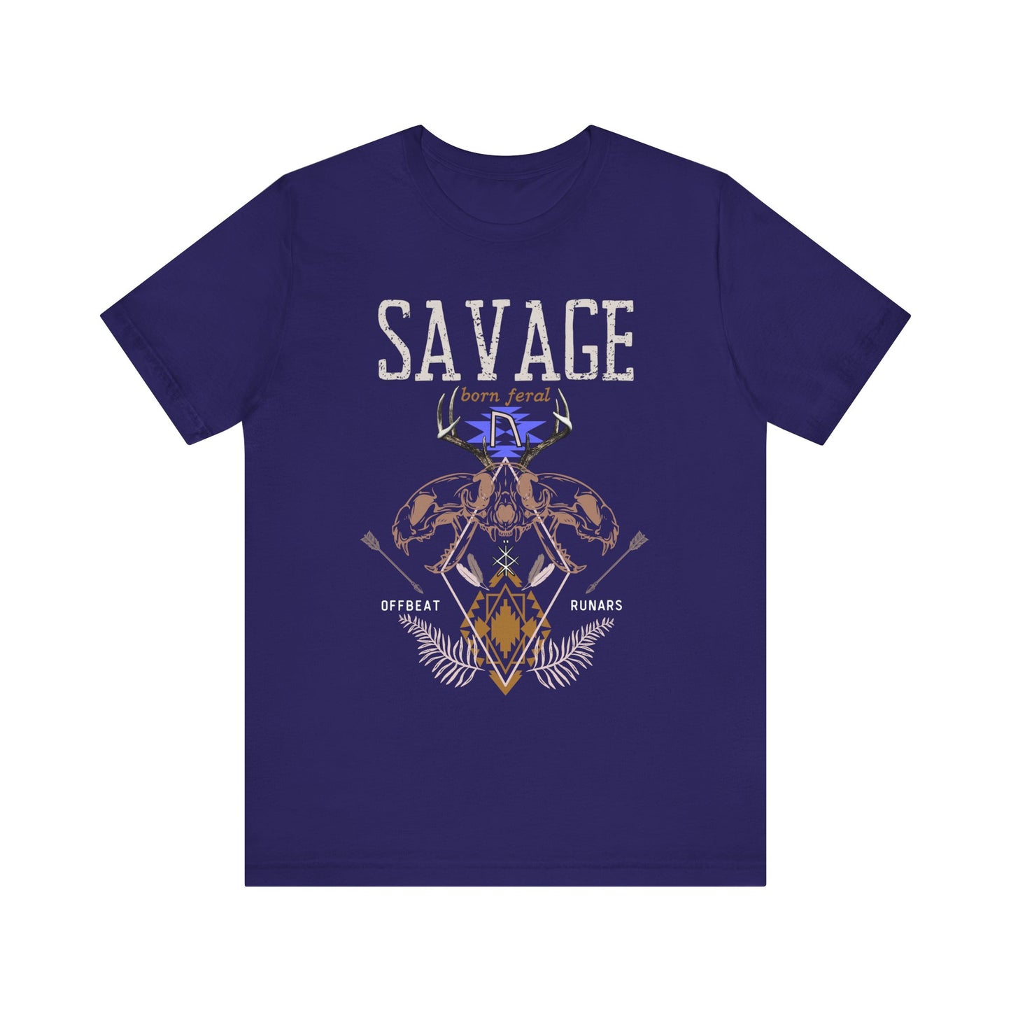 Savage Born Feral ᚾ THE OFFBEAT RUNARS CO. Camiseta de manga corta unisex Jersey