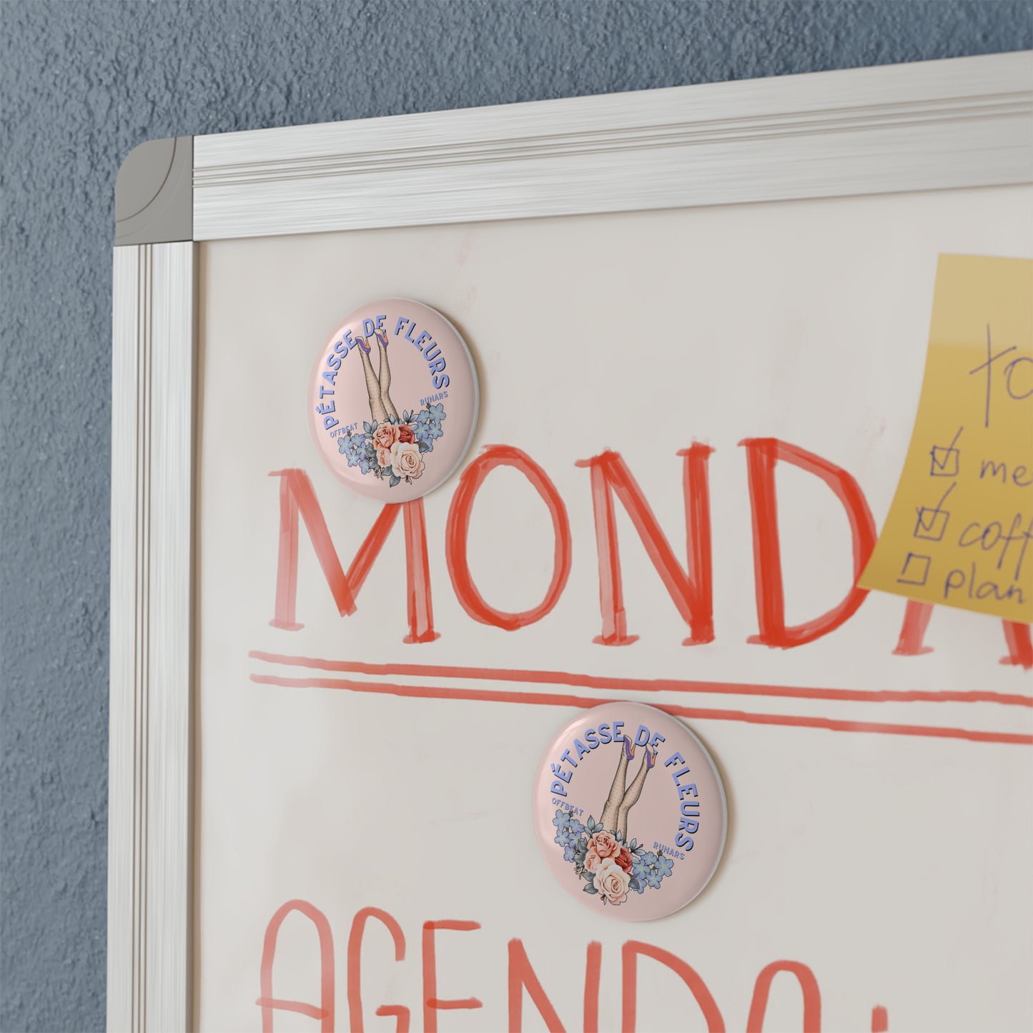 Pétasse de fleurs Button Magnet, Round (1 & 10 pcs)