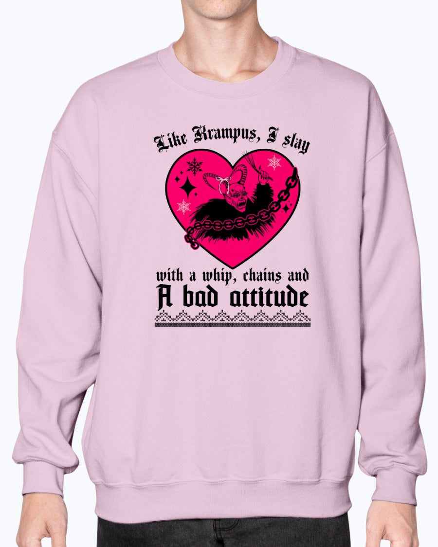 Like_krampus_I_slay_Sweatshirt_The_Offbeat_Runars pink
