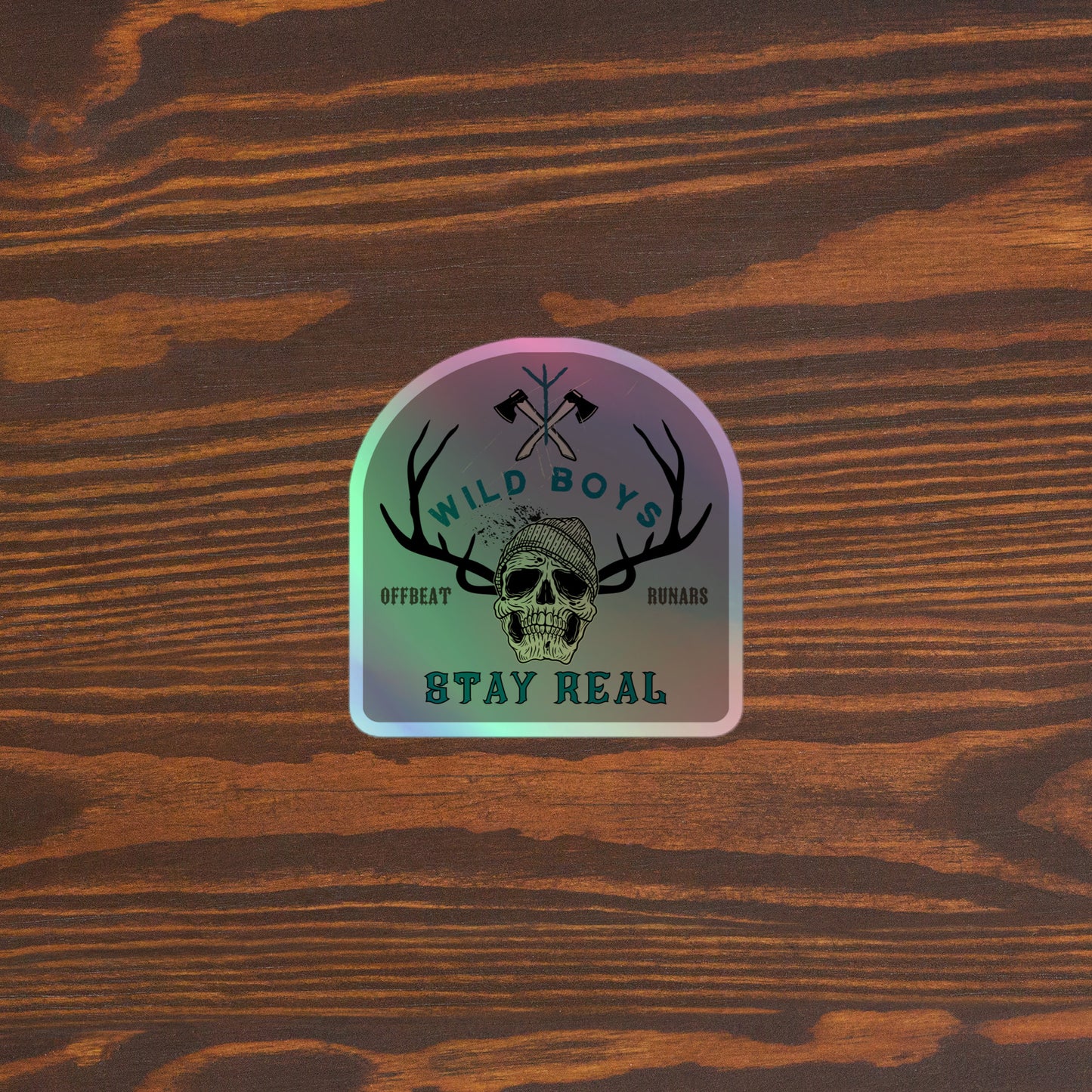 Les garçons sauvages restent réels Autocollants holographiques