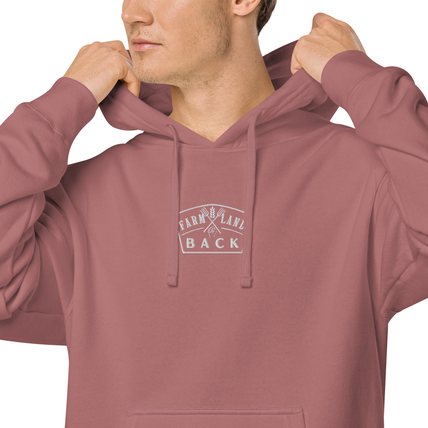 Farmland Back Unisex pigment-dyed hoodie
