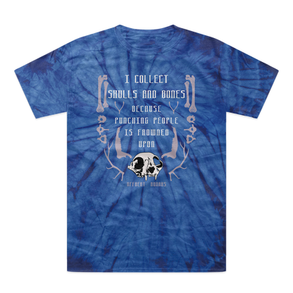 I collect skulls and bones w Tonal Spider Tie-Dye T-Shirt