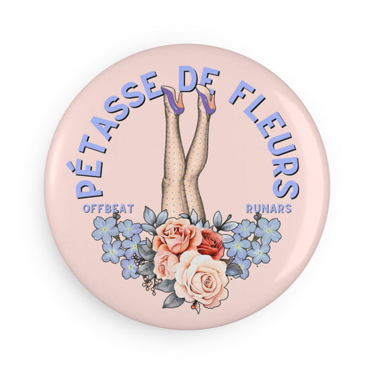 Pétasse de fleurs Button Magnet, Round (1 & 10 pcs)