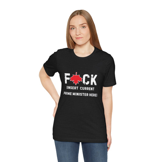 F*ck [Insérer le premier ministre actuel ici]ᚾ THE OFFBEAT RUNARS CO. Unisex Jersey Short Sleeve Tee