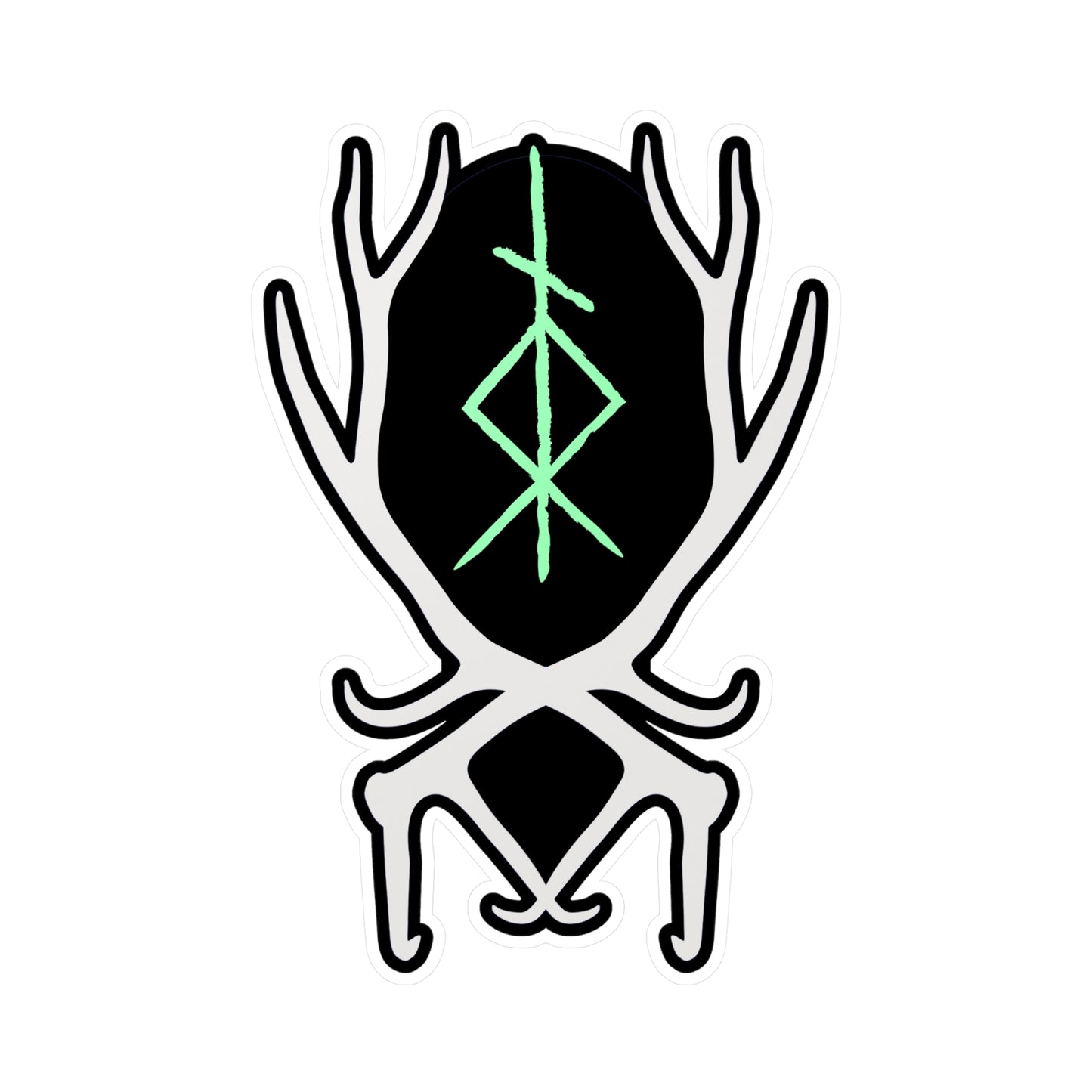 The Offbeat Runars Sigil w Antlers Kiss-Cut Vinyl Decals ᚾ THE OFFBEAT RUNARS CO.