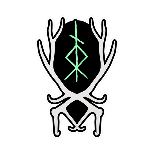 The Offbeat Runars Sigil w Antlers Kiss-Cut Vinyl Decals ᚾ THE OFFBEAT RUNARS CO.