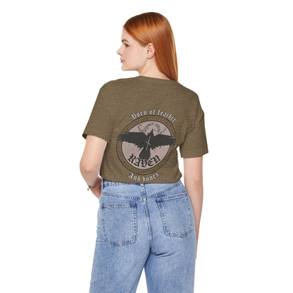 Born of Feather and Bones Raven ᚾ THE OFFBEAT RUNARS CO. Unisex Jersey Short Sleeve Tee