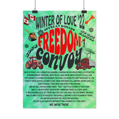 Winter Of Love '22 Freedom Convoy Retro Poster ᚾ THE OFFBEAT RUNARS CO.