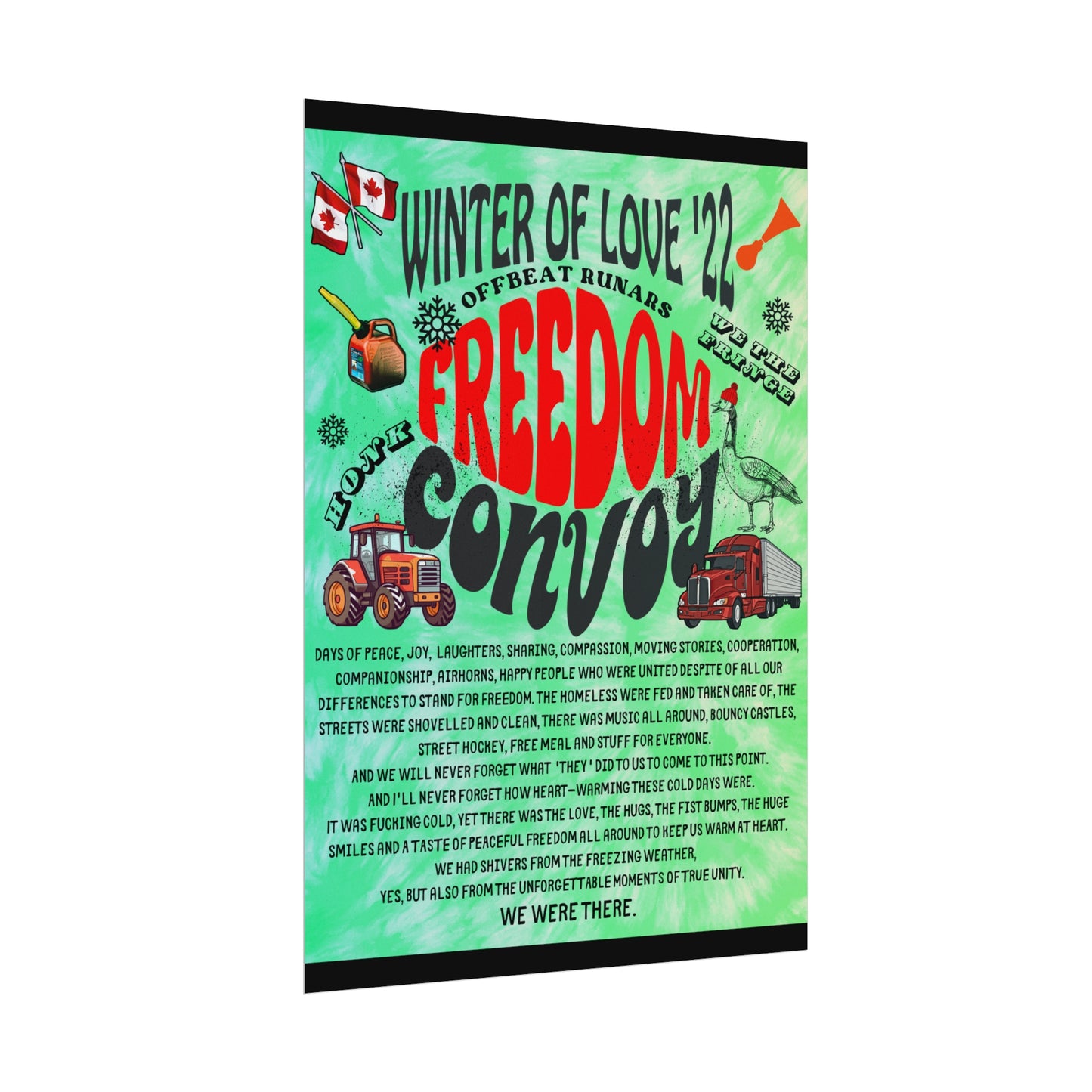 Winter Of Love '22 Freedom Convoy Retro Poster ᚾ THE OFFBEAT RUNARS CO.