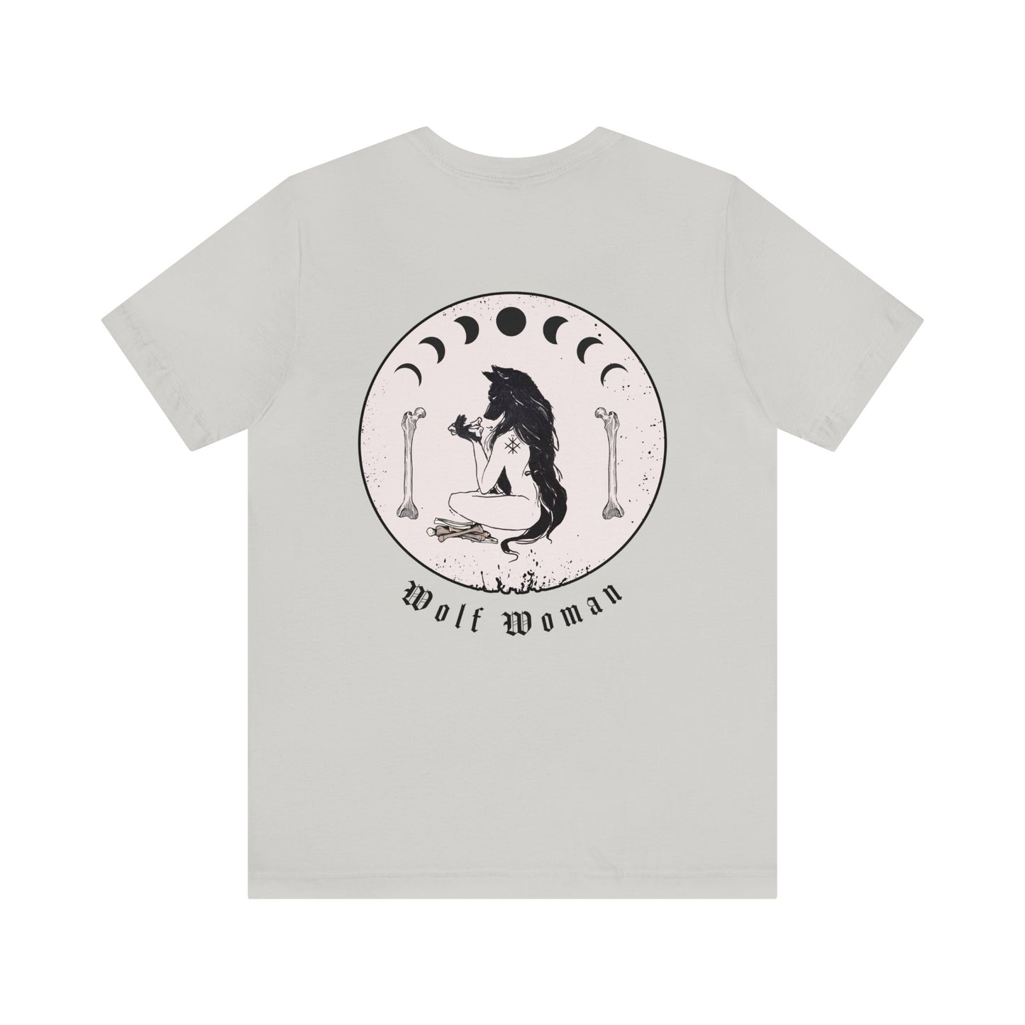 Wolf Woman Back Pale Shades ᚾ Bruja salvaje poco convencional ᚾ THE OFFBEAT RUNARS CO. ᚾ Camiseta de manga corta Unisex Jersey