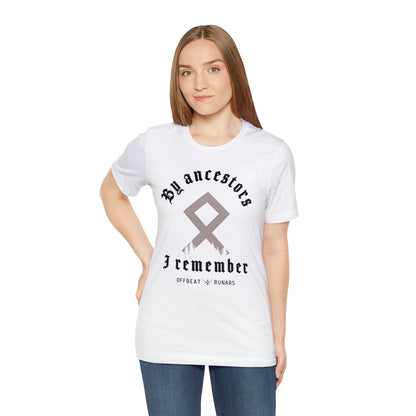 Par ancêtres, je me souviens de la rune Othala ᚾ THE OFFBEAT RUNARS CO. Unisex Jersey Short Sleeve Tee