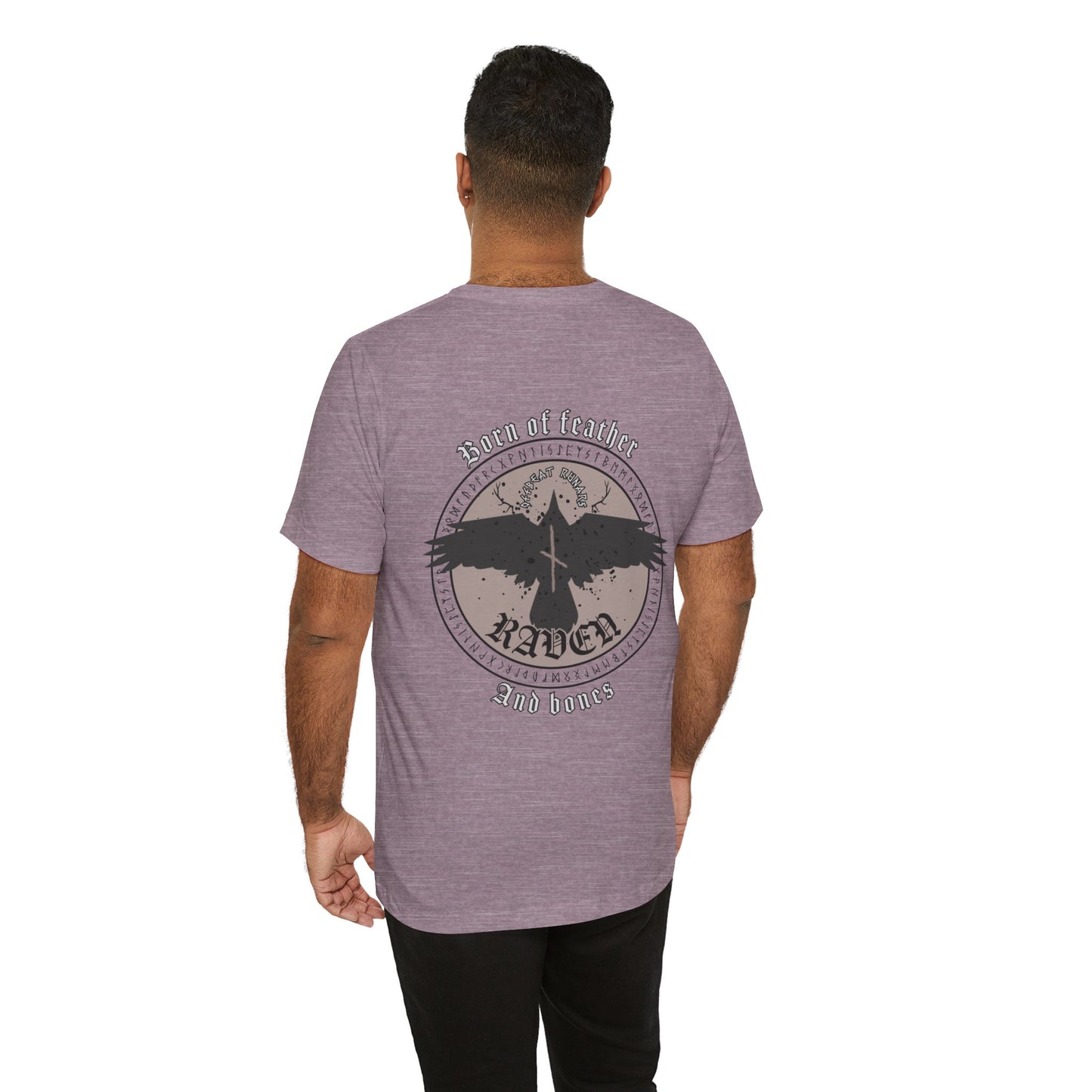 Born of Feather and Bones Raven ᚾ THE OFFBEAT RUNARS CO. Unisex Jersey Short Sleeve Tee