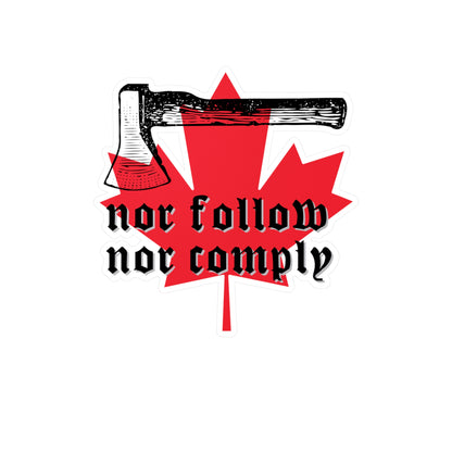 Nor follow nor comply Kiss-Cut Vinyl Decals ᚾ THE OFFBEAT RUNARS CO.