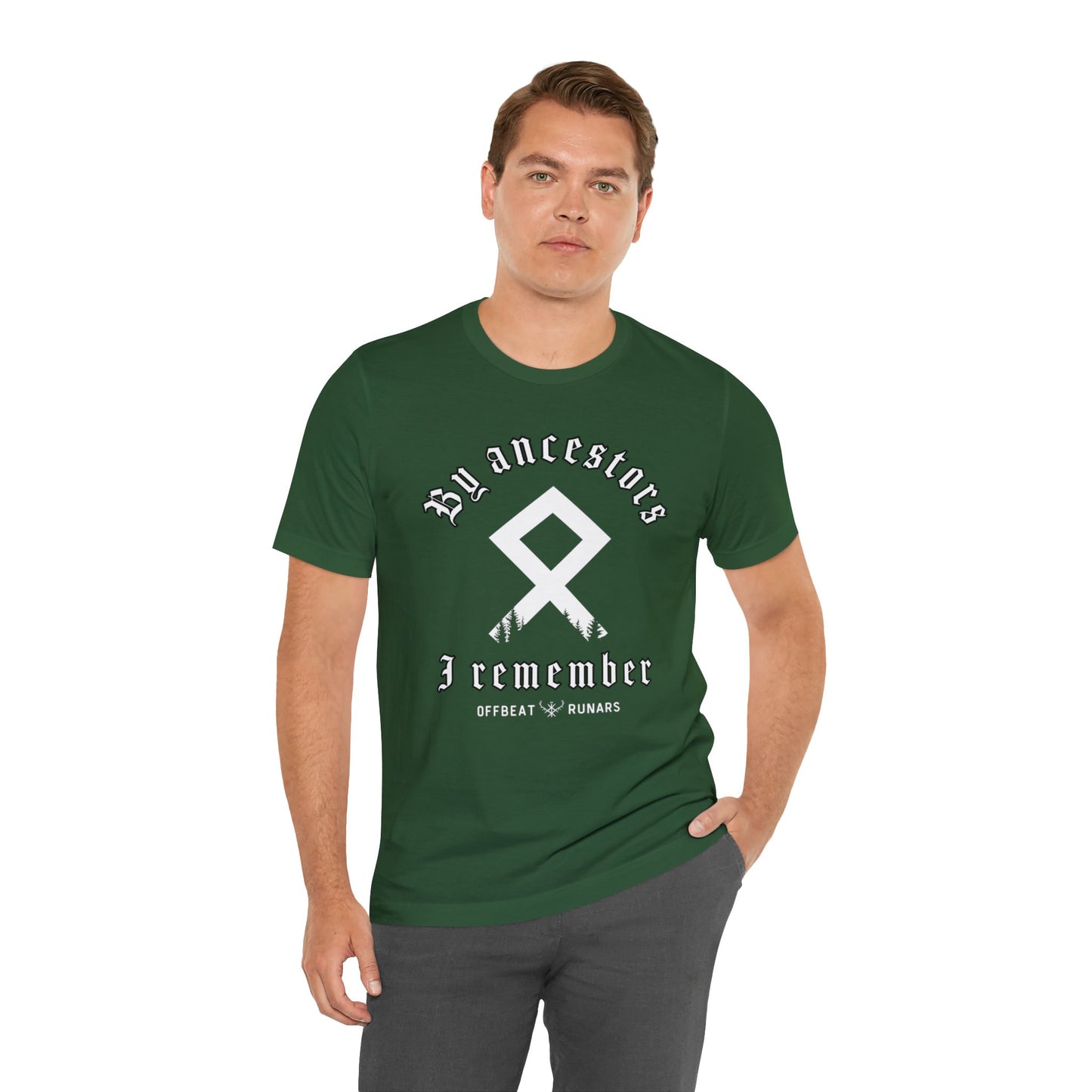 Par ancêtres, je me souviens de la rune Othala ᚾ THE OFFBEAT RUNARS CO. Unisex Jersey Short Sleeve Tee