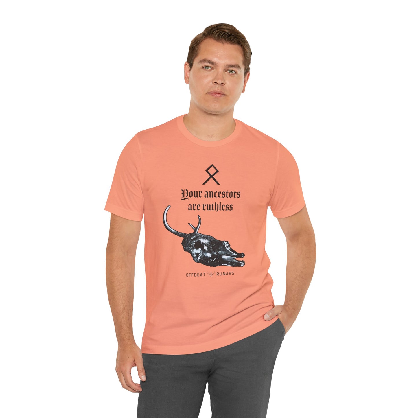 Vos ancêtres sont impitoyables ᚾ THE OFFBEAT RUNARS CO. Unisex Jersey Short Sleeve Tee