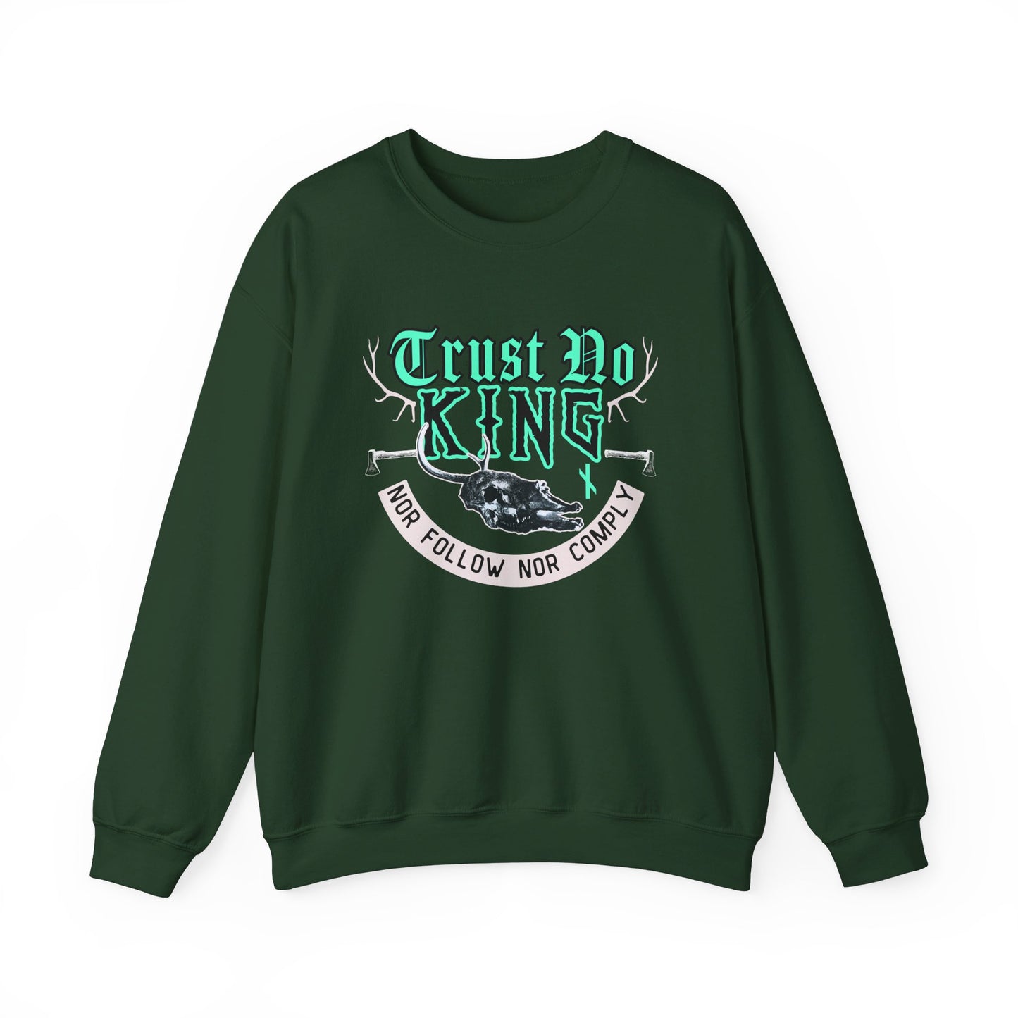 Trust No King Original ᚾ THE OFFBEAT RUNARS CO. Unisex Heavy Blend™ Crewneck Sweatshirt