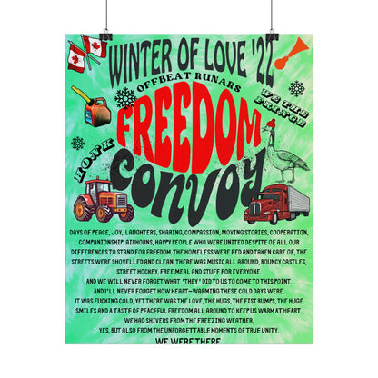 Winter Of Love '22 Freedom Convoy Retro Poster ᚾ THE OFFBEAT RUNARS CO.