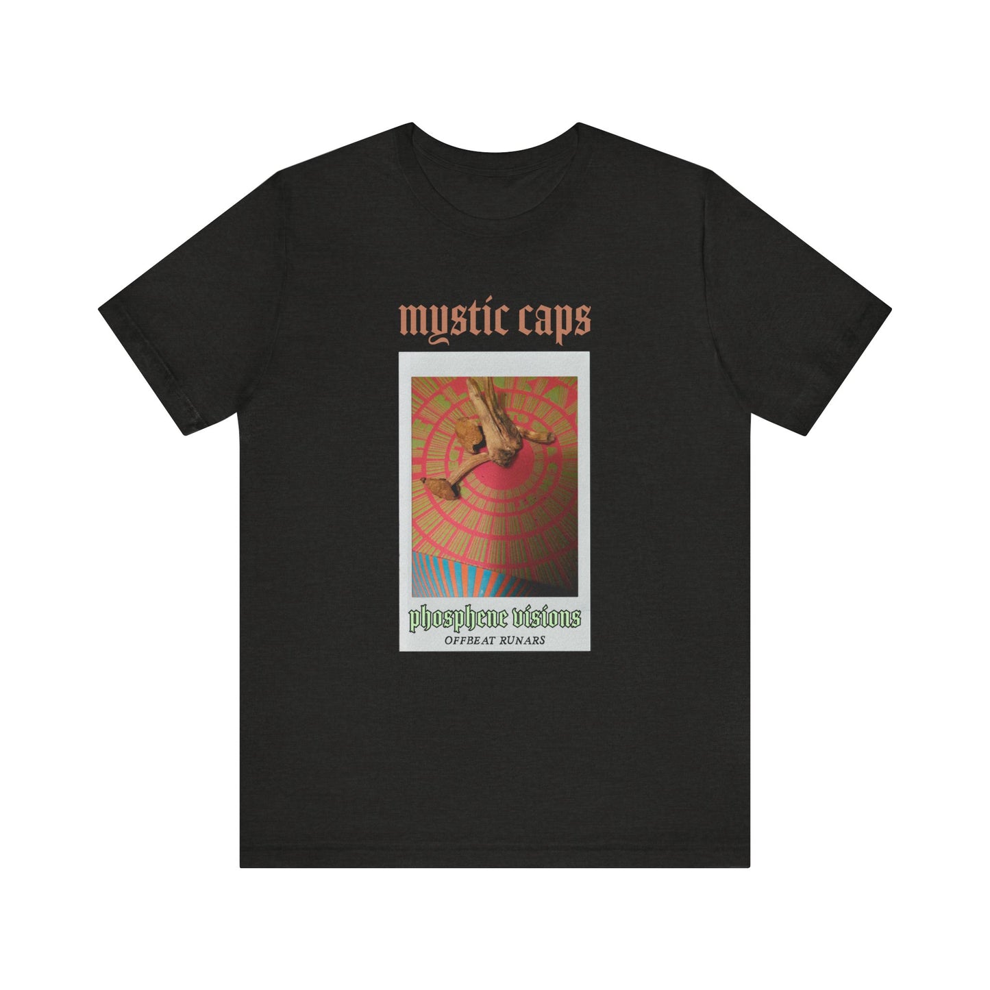 Mystic caps, phosphene visions ᚾ THE OFFBEAT RUNARS CO. Unisex Jersey Short Sleeve Tee