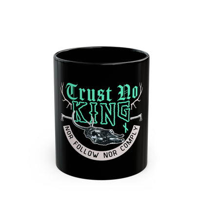 Trust No King Original Black Mug 11 oz ᚾ THE OFFBEAT RUNARS Co.