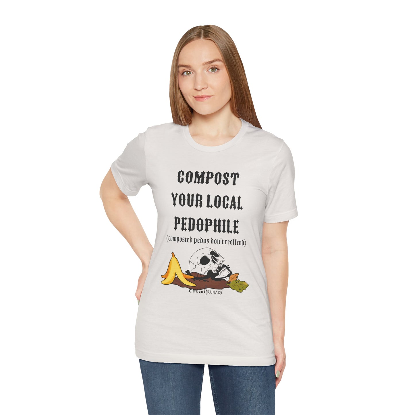 Compost your local pedo ᚾ THE OFFBEAT RUNARS CO. Unisex Jersey Short Sleeve Tee