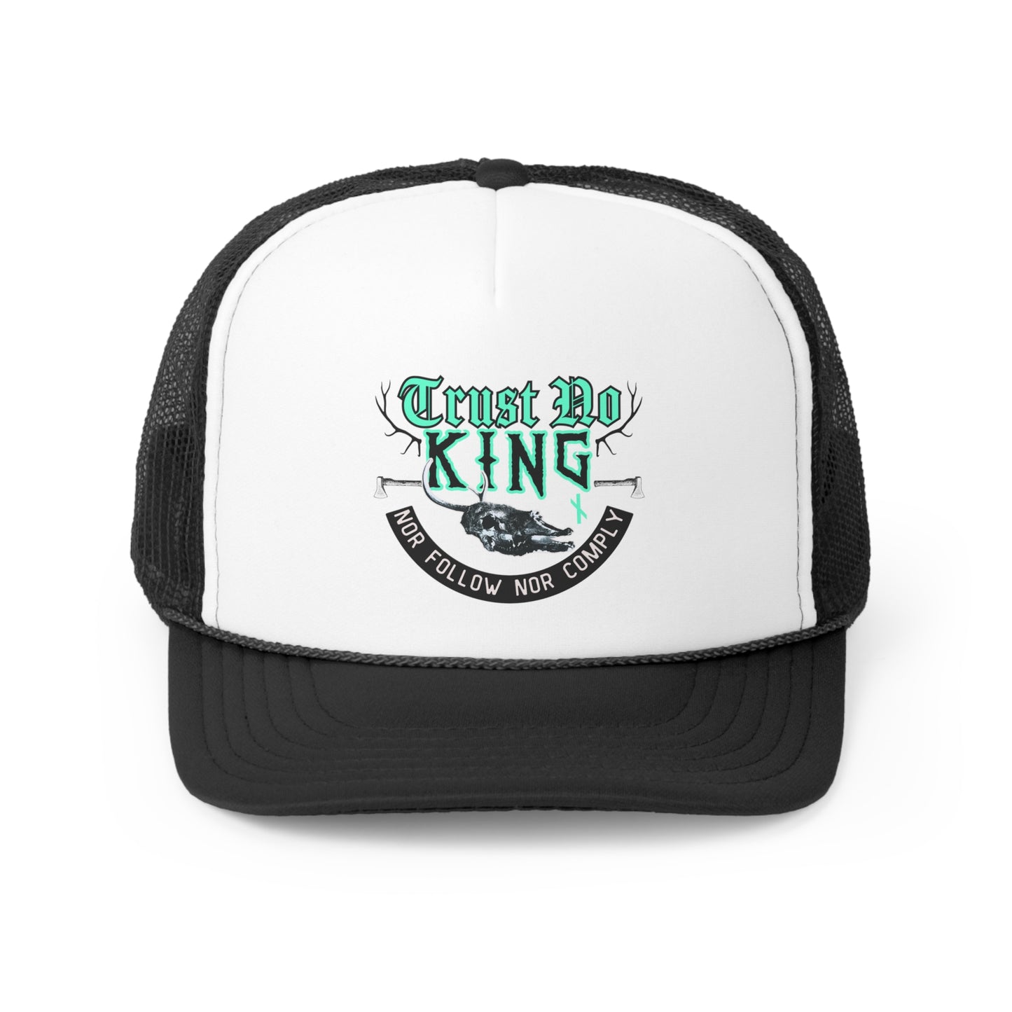 Trust No King Original Trucker Caps ᚾ THE OFFBEAT RUNARS CO.