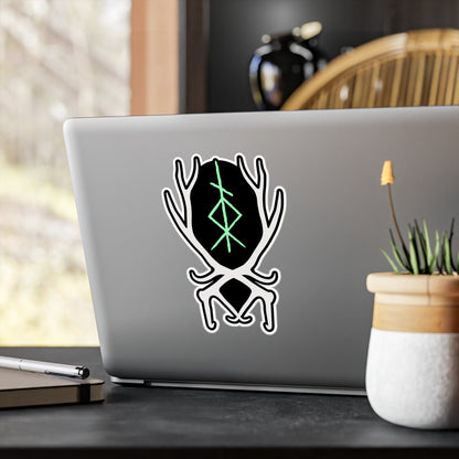 The Offbeat Runars Sigil w Antlers Kiss-Cut Vinyl Decals ᚾ THE OFFBEAT RUNARS CO.