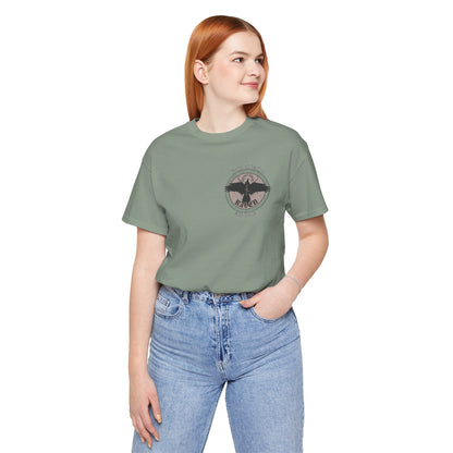 Born of Feather and Bones Raven ᚾ THE OFFBEAT RUNARS CO. Unisex Jersey Short Sleeve Tee