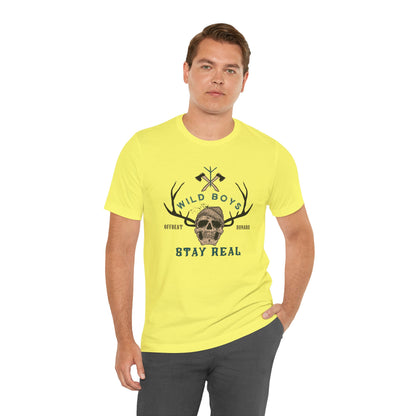 Wild boys stay real ᚾ THE OFFBEAT RUNARS CO. Unisex Jersey Short Sleeve Tee