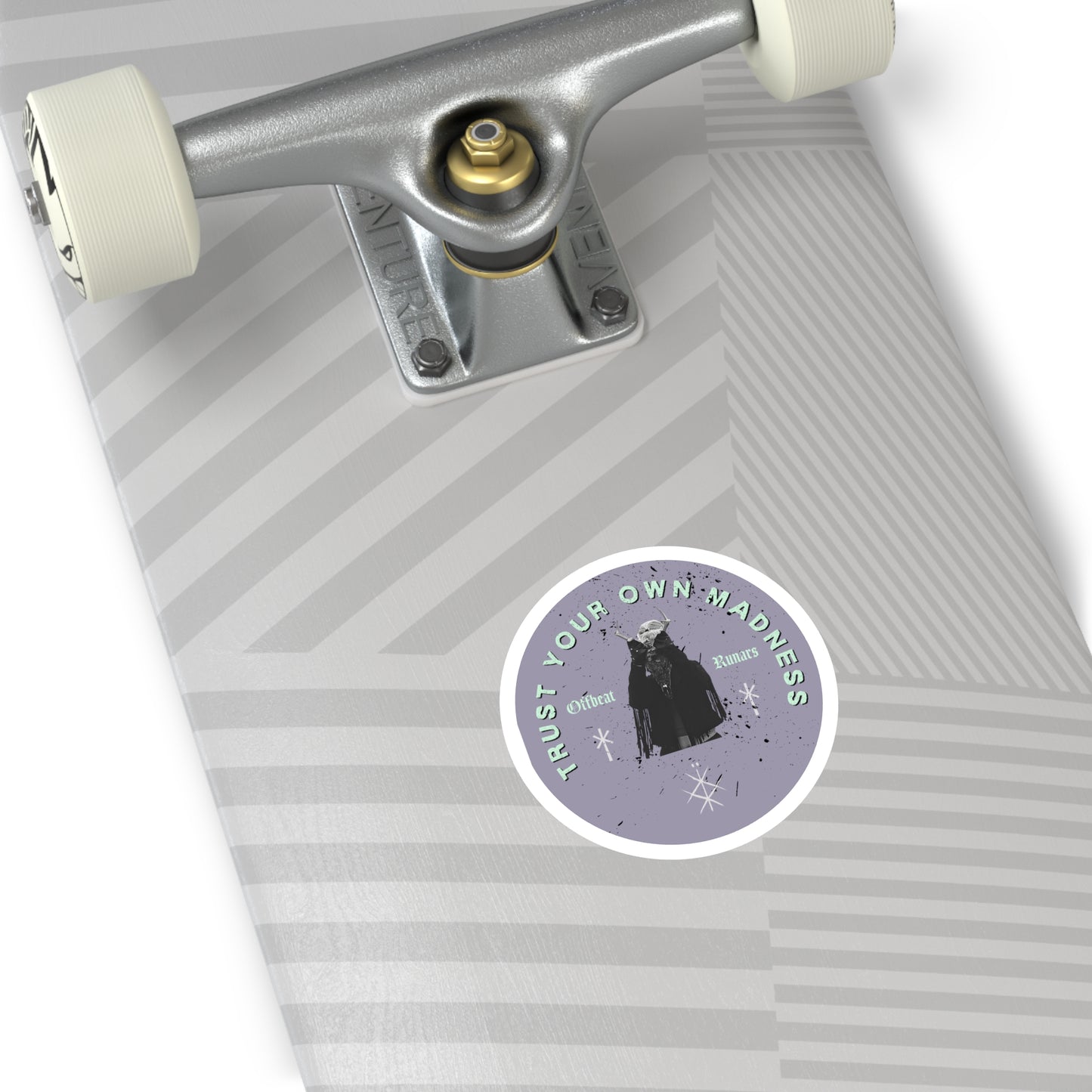 Trust your own madness Silver Purple ᚾ THE OFFBEAT RUNARS CO. Round Stickers, Indoor\Outdoor