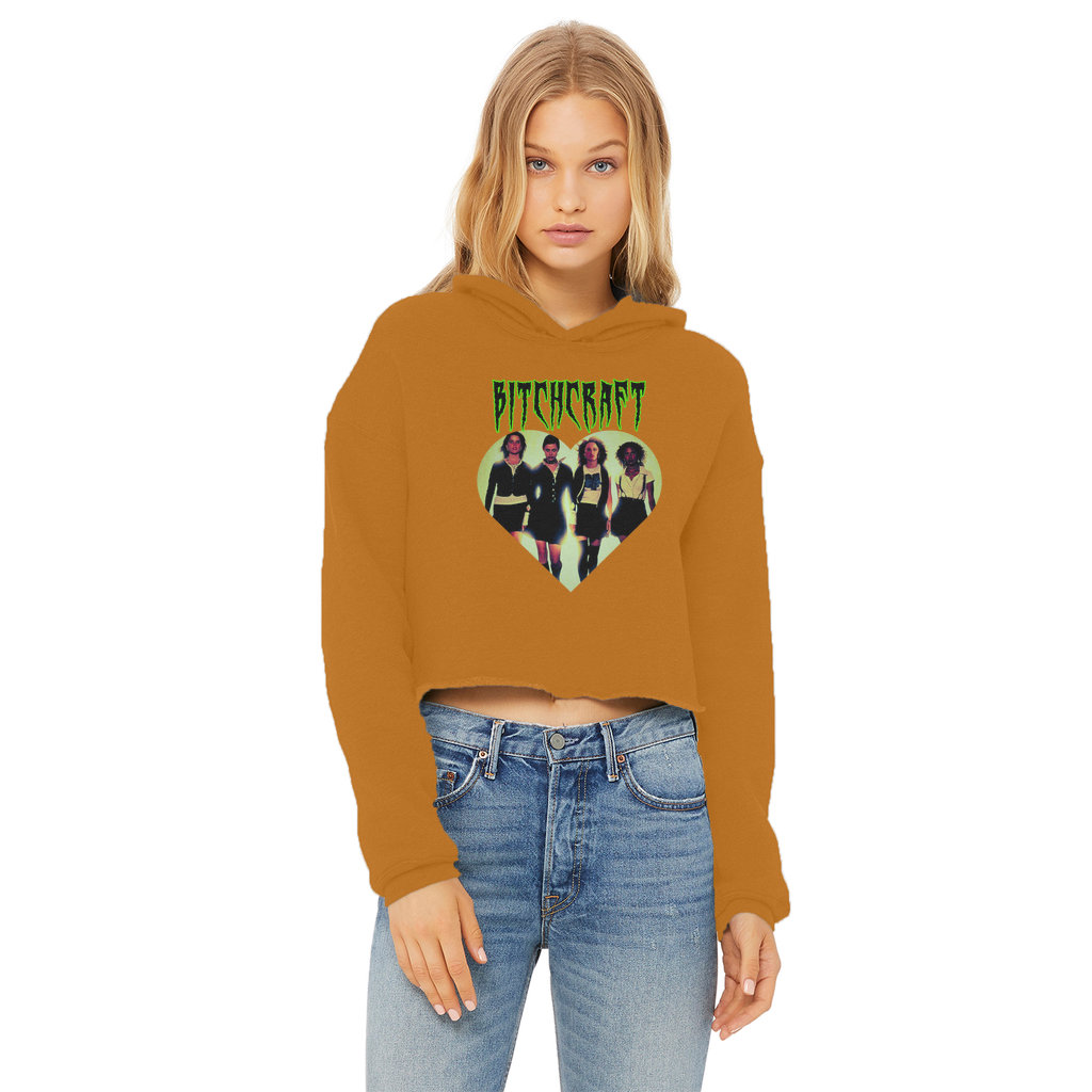 Bitch Craft Ladies Cropped Raw Edge Hoodie