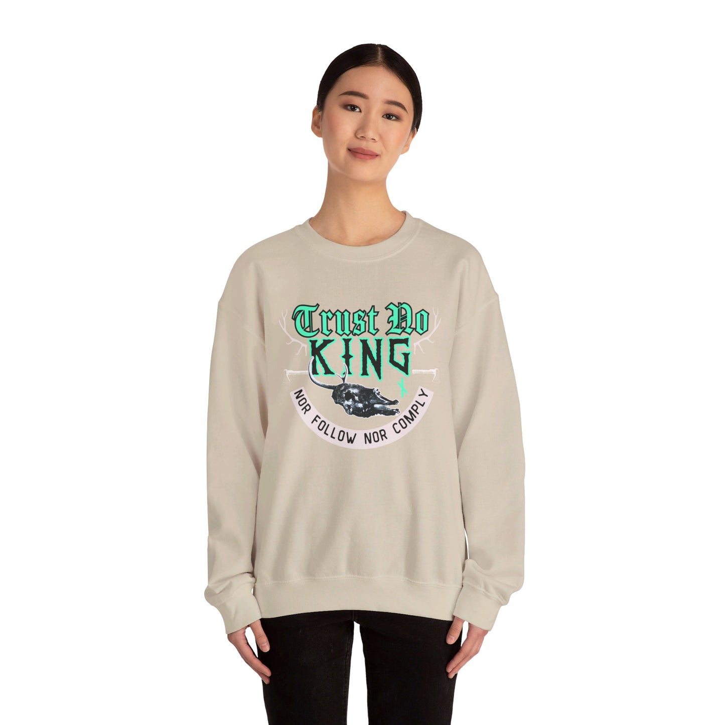 Trust No King Original ᚾ THE OFFBEAT RUNARS CO. Unisex Heavy Blend™ Crewneck Sweatshirt