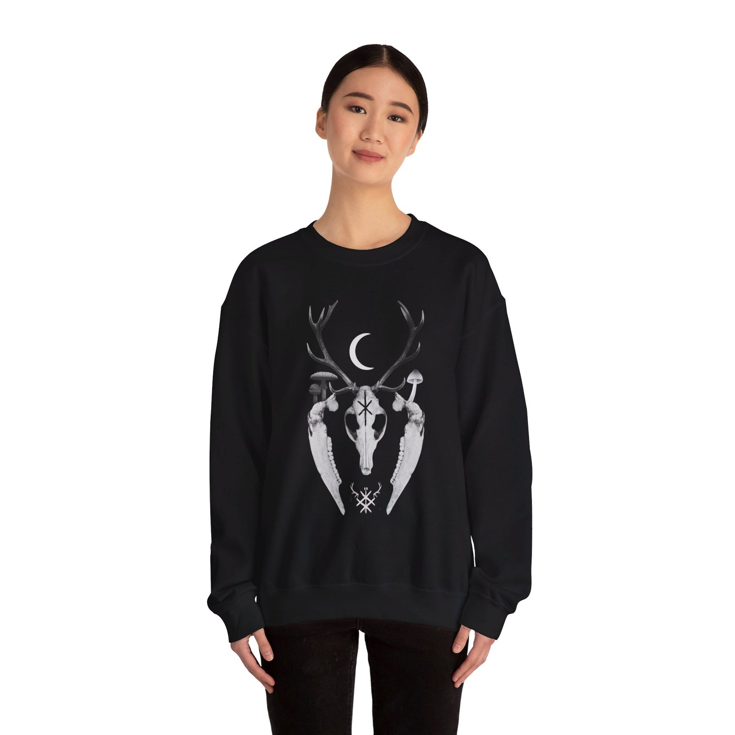 Hagalaz Wilderness ᚾ THE OFFBEAT RUNARS CO. Unisex Heavy Blend™ Crewneck Sweatshirt