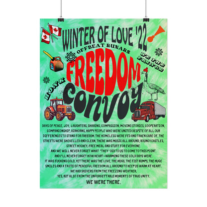 Winter Of Love '22 Freedom Convoy Retro Poster ᚾ THE OFFBEAT RUNARS CO.