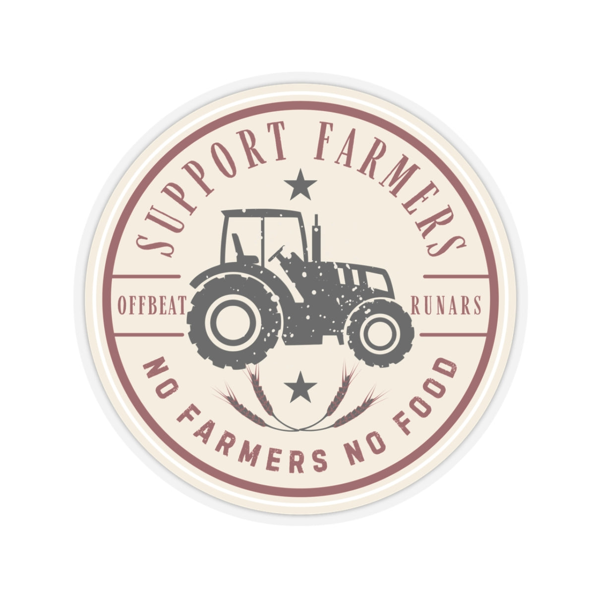 Support the farmers Vintage Kiss-Cut Stickers ᚾ THE OFFBEAT RUNARS CO.