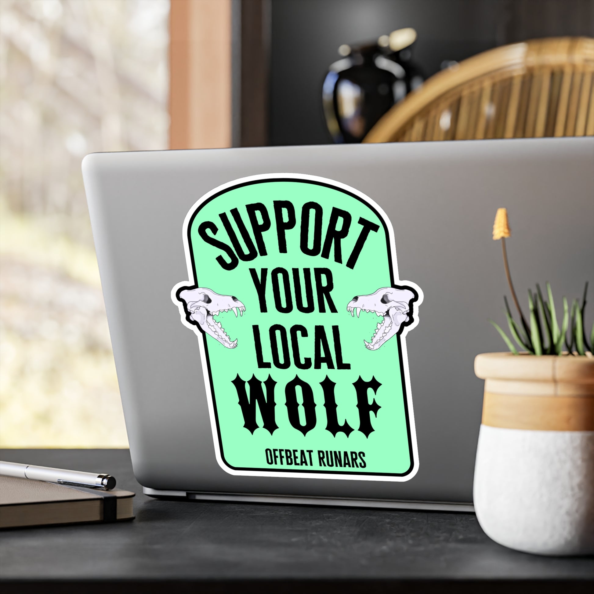 Support your local Wolf Kiss-Cut Vinyl Decals ᚾ THE OFFBEAT RUNARS CO.