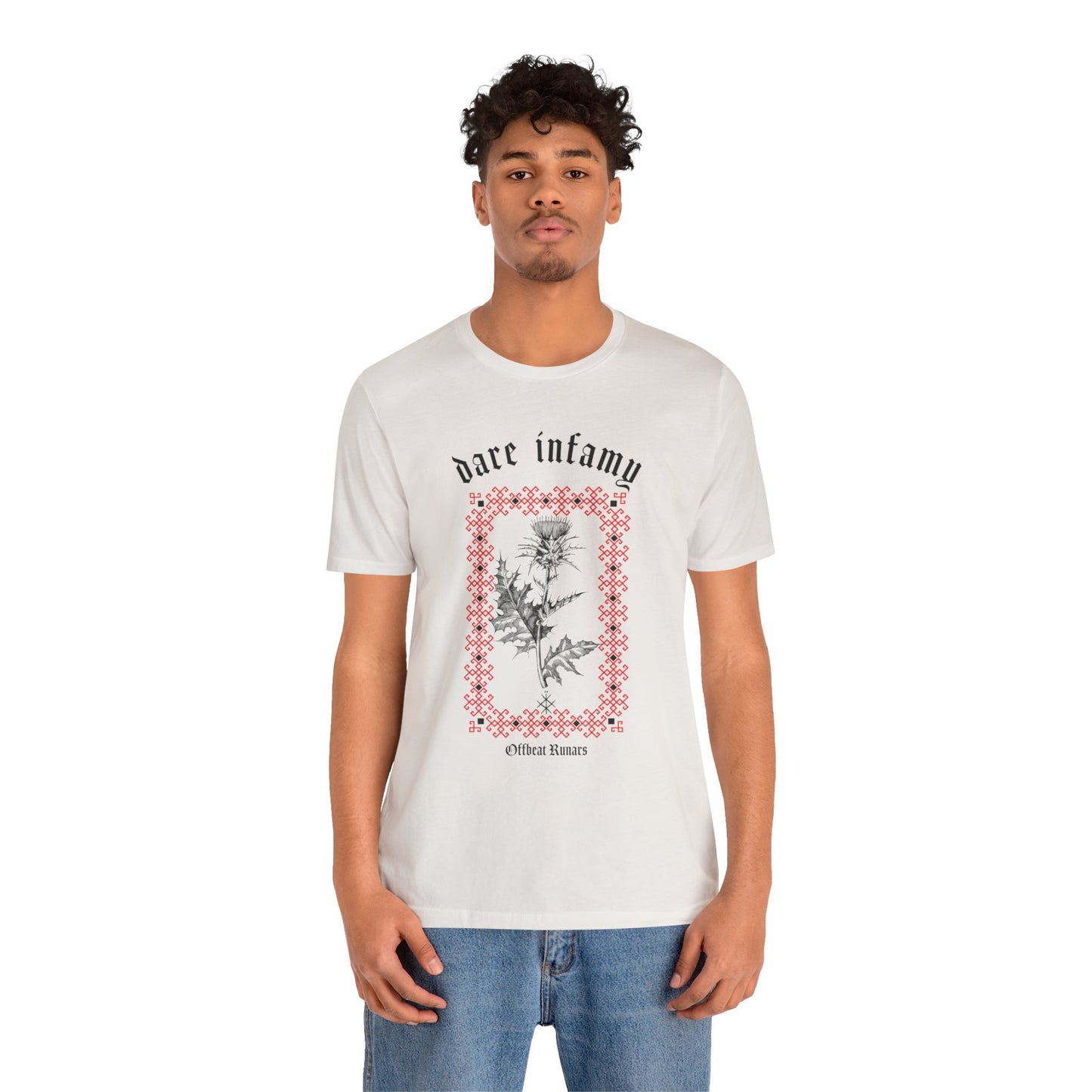 Dare infamy Thistle ᚾ THE OFFBEAT RUNARS CO. Unisex Jersey Short Sleeve Tee