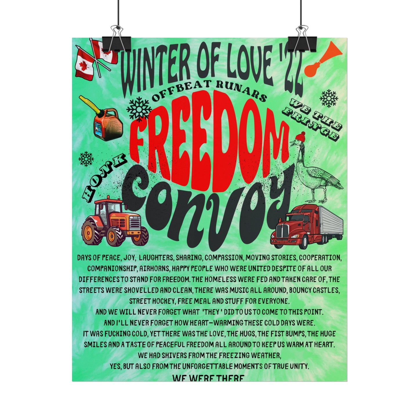 Winter Of Love '22 Freedom Convoy Retro Poster ᚾ THE OFFBEAT RUNARS CO.