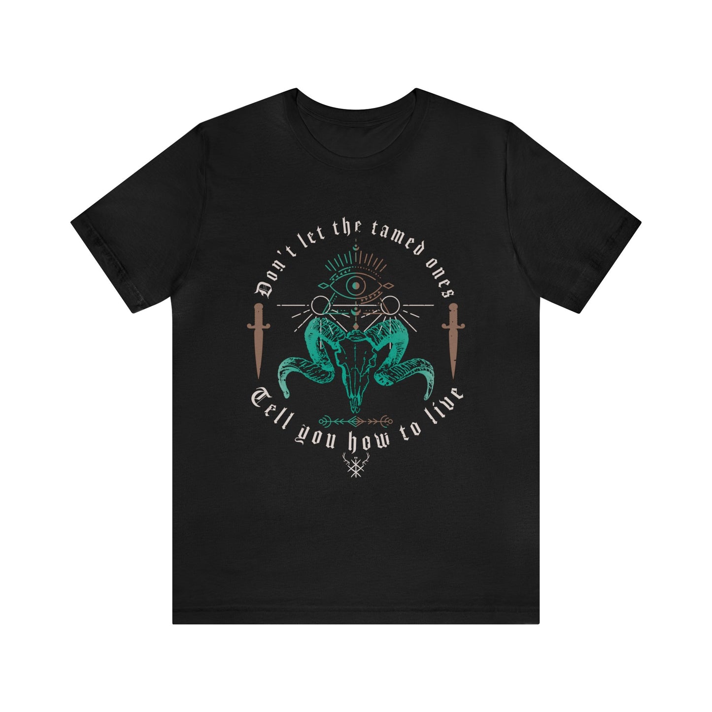 Ne laissez pas les apprivoisés vous dire comment vivre Green ᚾ THE OFFBEAT RUNARS Unisex Jersey Short Sleeve Tee