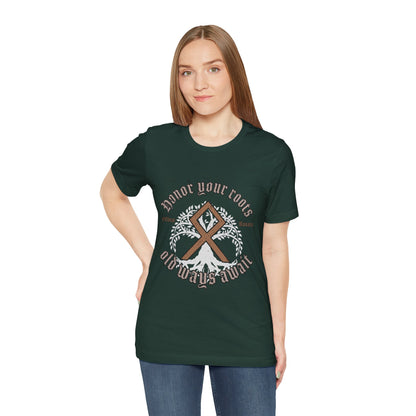 Honor your roots ᚾ THE OFFBEAT RUNARS CO. Unisex Jersey Short Sleeve Tee