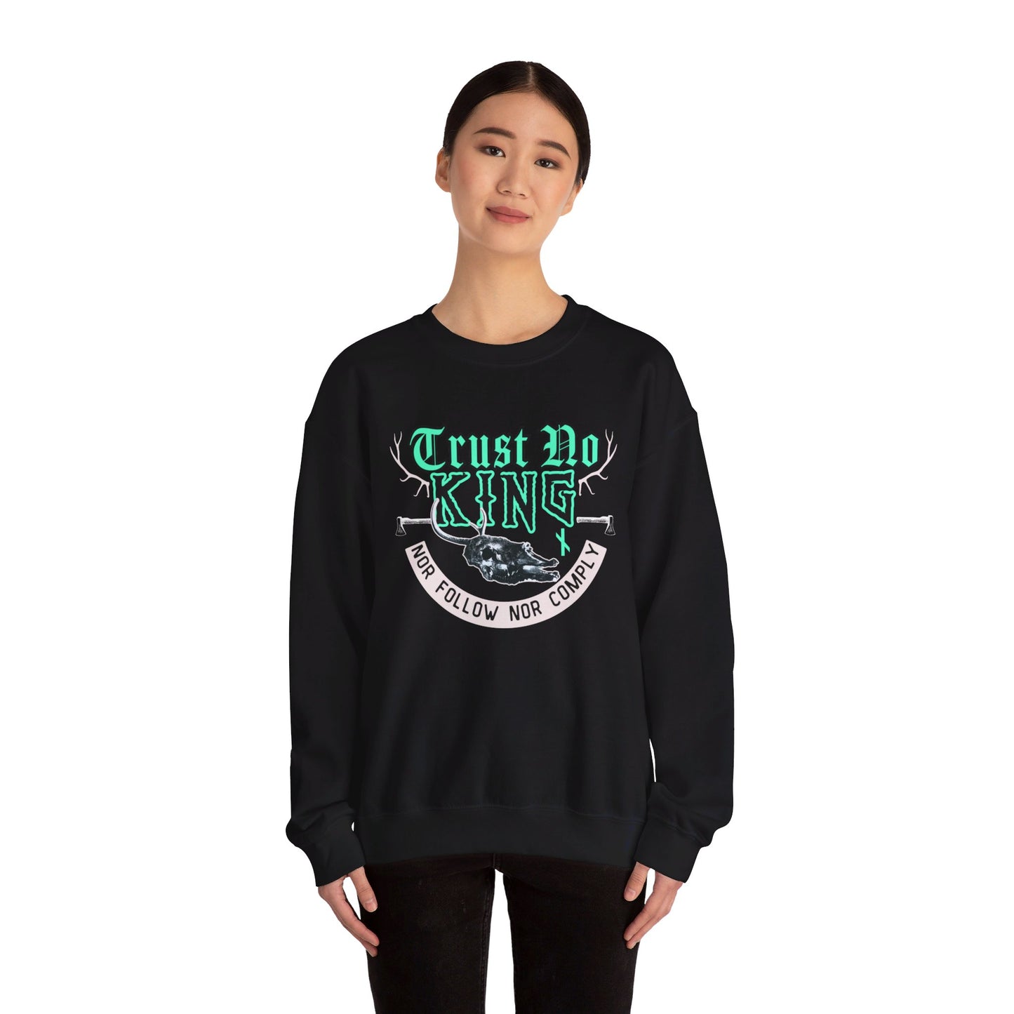 Trust No King Original ᚾ THE OFFBEAT RUNARS CO. Unisex Heavy Blend™ Crewneck Sweatshirt