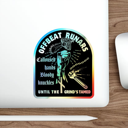 Calloused hands Bloody Knuckles Holographic Die-cut Stickers